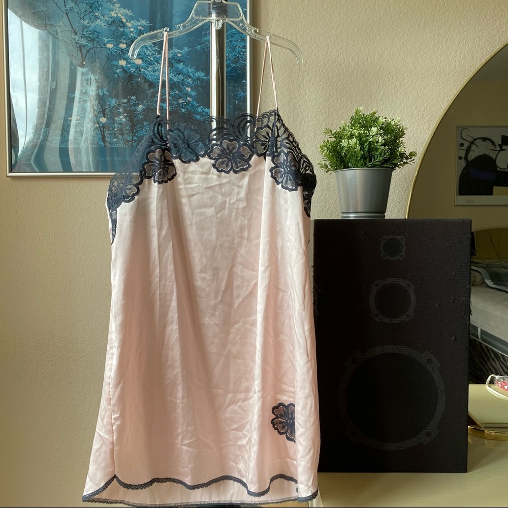 Light pink silk slip dress